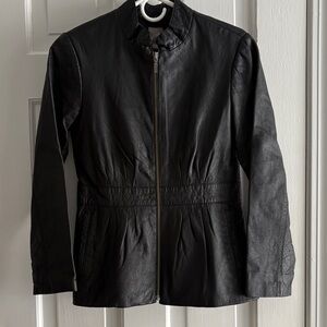 J. Jill Black Leather Jacket for Women XS Petite XSP